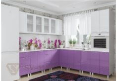 Кухня модульная Волна Белый металлик / Фиолетовый металлик